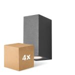 Opakowanie 4x D'Lite Światło Ścienne Vrebos Czarny Up & Down | IP54 - Nadaje Się Do 2x GU10